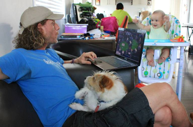 Progress through life - play poker, baby sit and dog sit while globe trotting