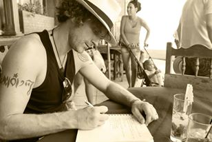 Scribbling nonsense poetry in Havana, Cuba